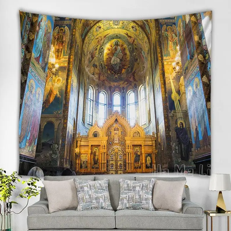 

Christian Tapestry Church Religious Bedroom Living Room Home Dorm Decor