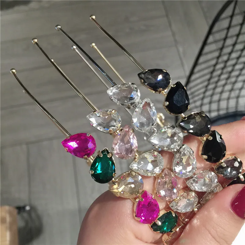Красочные драгоценные камни барокко повязки для женщин бриллиантовые аксессуары для волос Жемчужная Повязка для девочек корона цветок повязки на голову