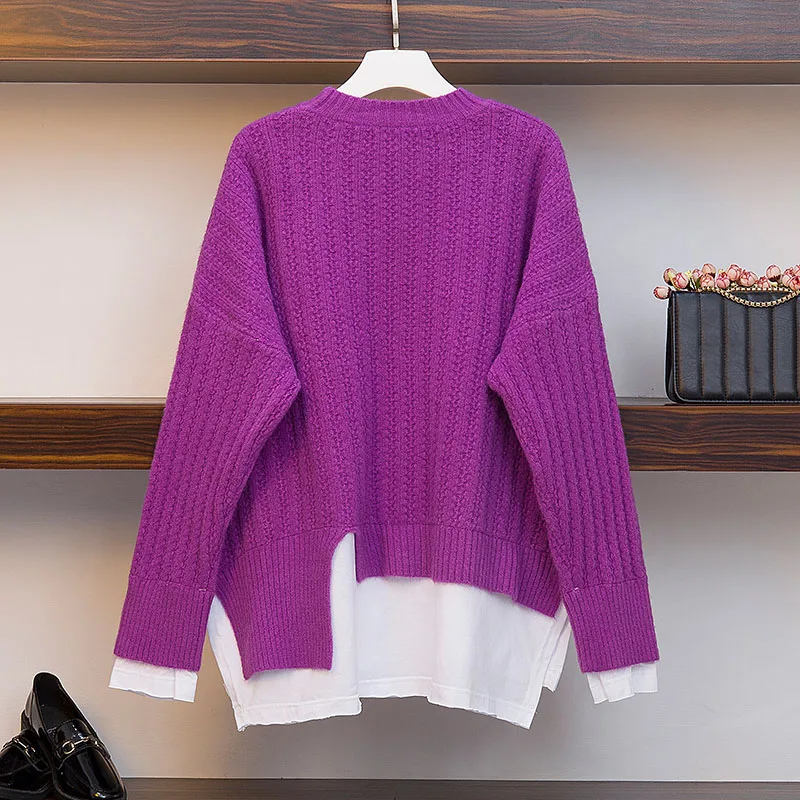 ARCSINX, женский свитер размера плюс, 3XL, 4XL, XXL, модный, корейский стиль, Pull Femme, Повседневный, осень, зима, длинный рукав, пуловер для женщин
