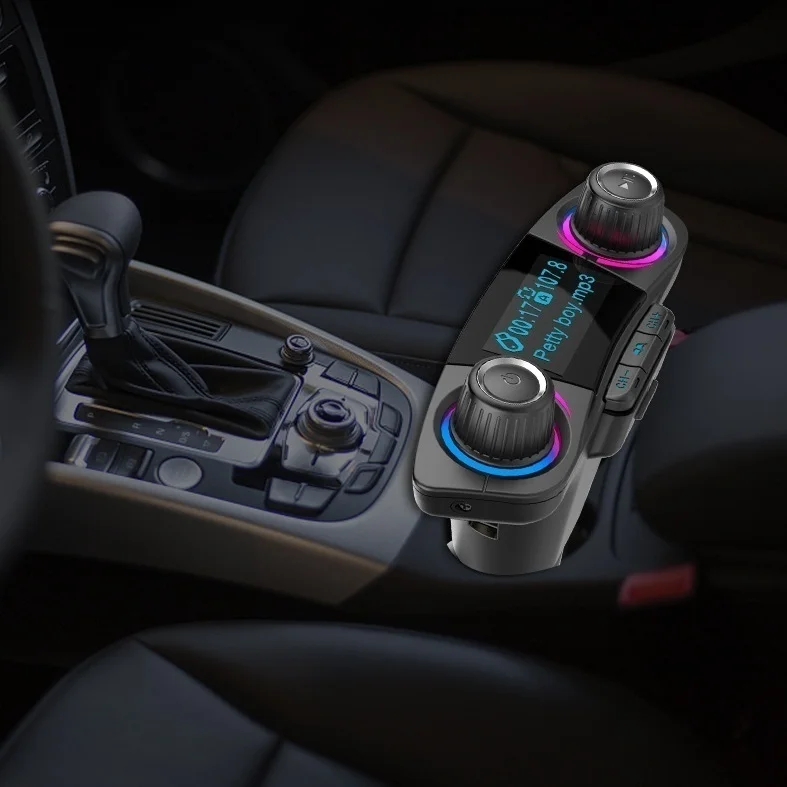 Беспроводной Bluetooth громкой связи вызов автомобильное зарядное устройство fm- передатчик MP3-плеер Радио адаптер USB Автомобильное 1,3 дюймов ЖК-дисплей