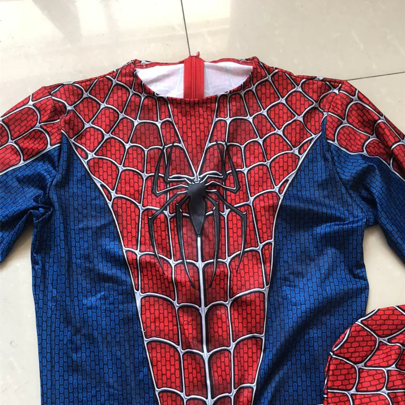 Высокое качество 3D raimi костюм Человека-паука Хеллоуин вечеринка в честь Дня Рождения спандекс костюм Косплэй Железный Человек-паук «мстители», детские костюмы