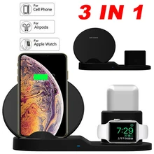 Высокое качество Роскошный 3-в-1 Qi Беспроводной для iphone 11 PRo Max X XR XS Max Быстрая зарядка Зарядное устройство Док-станция для iphone наручных часов iWatch Airpods