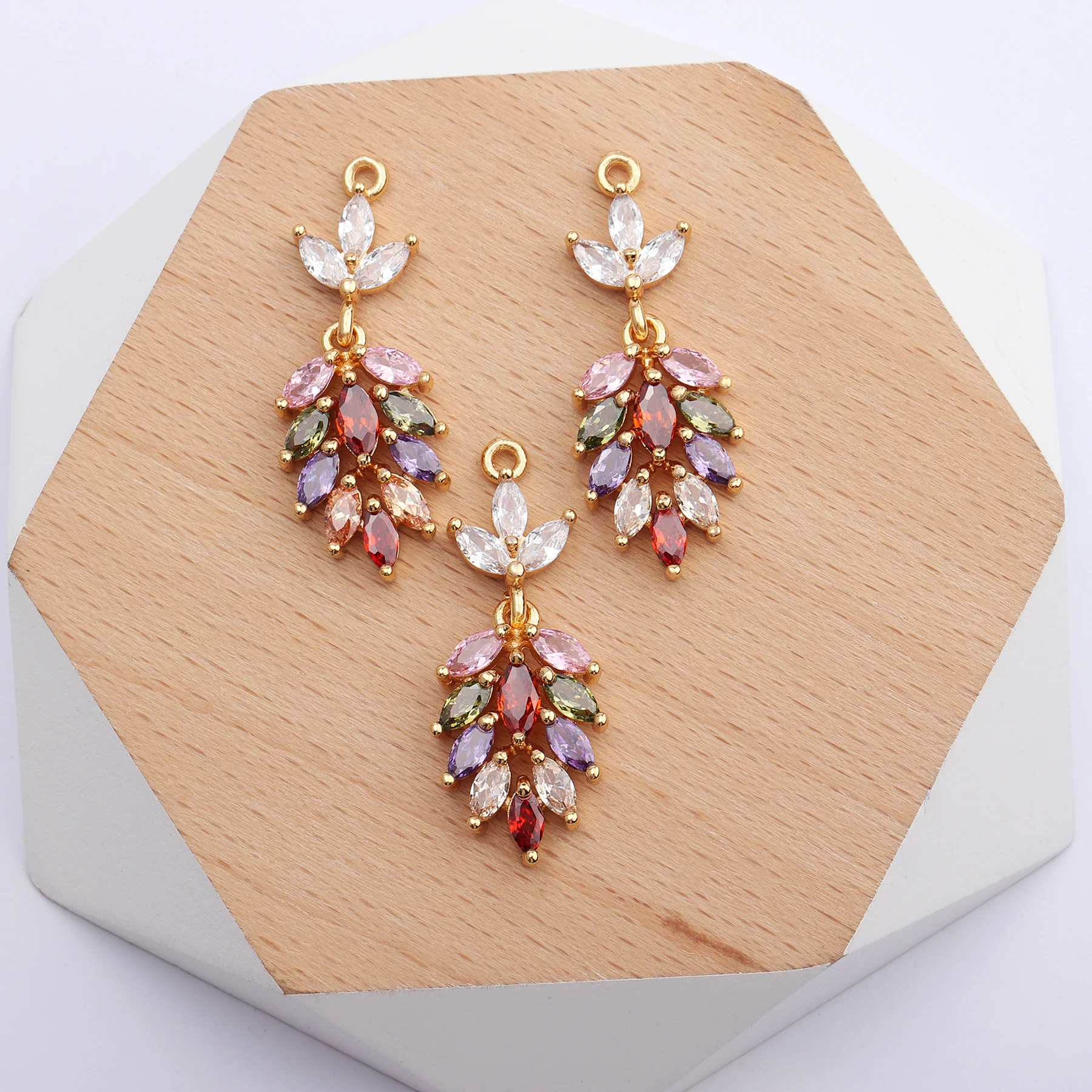 Assoonas M457, Серьги с драгоценными камнями, ювелирные аксессуары, 18k позолоченные, шарм, diy циркон кулон, изготовление ювелирных изделий, diy серьги, 6 шт./лот