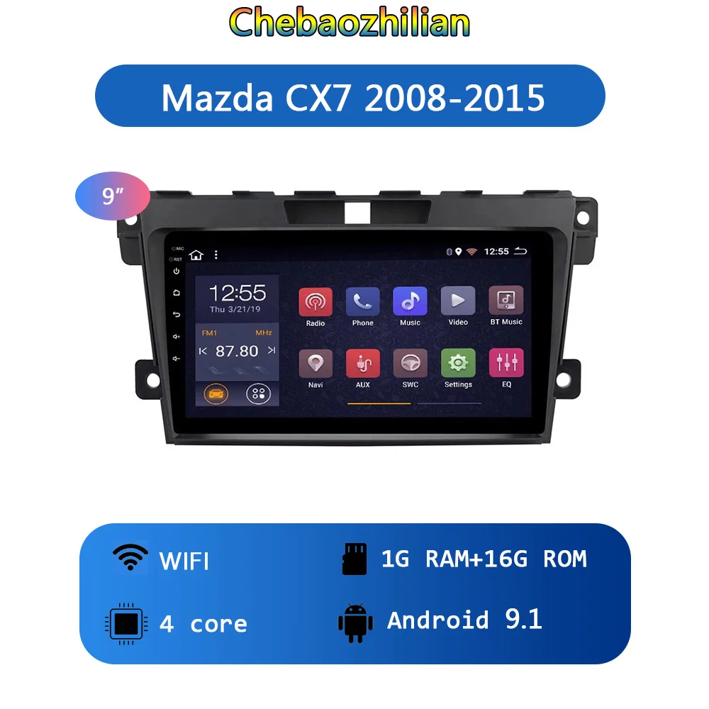 9 дюймов Android 9,1 Автомобильный gps для Mazda CX7 2008- навигация головное устройство тире стерео радио мультимедийный плеер Wifi Bluetooth - Размер экрана, дюймов: Wifi Version