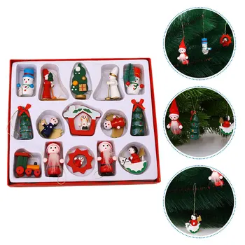 

15pcs Christmas Hangings Decor Creative Xmas Elements Pendant Kit Party Supplies