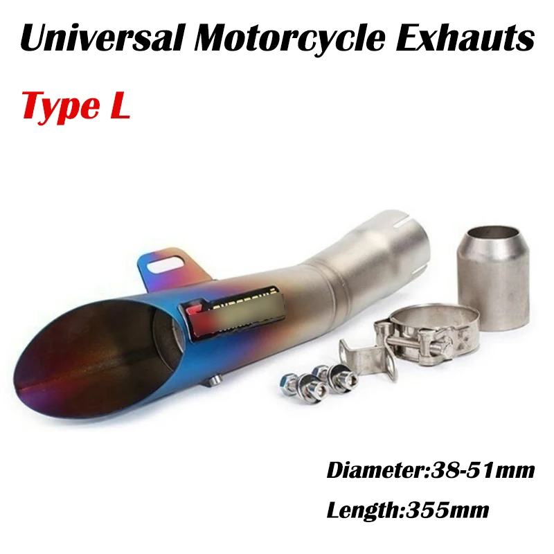 51 мм Универсальный мотоцикл hp Akrapovic выхлопная труба Escape скутер GP глушитель DB Killer Slip-on Moto Dirt Bike для R3 R6 MT03 - Цвет: L