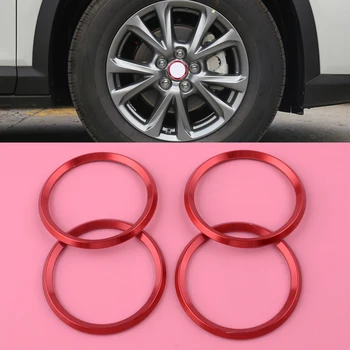 

DWCX 4Pcs Car Styling Wheel Center Hub Ring Cover Trim Accessories Red Aluminum Fit For Mazda3 Mazda6 CX-5 CX-3 2016 2017