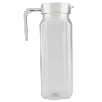 

500ml 800ml 1100ml 1800ml Acrylic Transparent Juice Bottle Striped Water Ice Cold Juice Jug With Lid For Bar Home