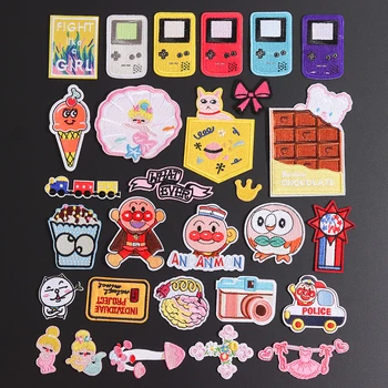 

DIY Mermaid Game Machine Embroidered Patches for Clothing Iron on Patch Cartoon Applique Badge Cute Parches Garment Accessory