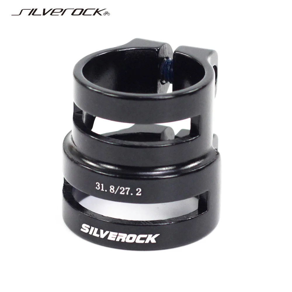 Silverock Aluminum Double Seatpost Collar Clamp Dual Size 27.2 / 31.8mm 31.8 / 34.9mm For Carbon