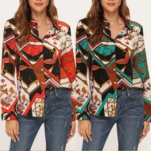 ^#Cheap 2020 spring Women's Blouse casual loose long-sleeved printed chiffon blouse large size lapel Tops shirt ^#Cheap 2020 spring Women's Blouse casual loose long-sleeved printed chiffon blouse large size lapel Tops shirt