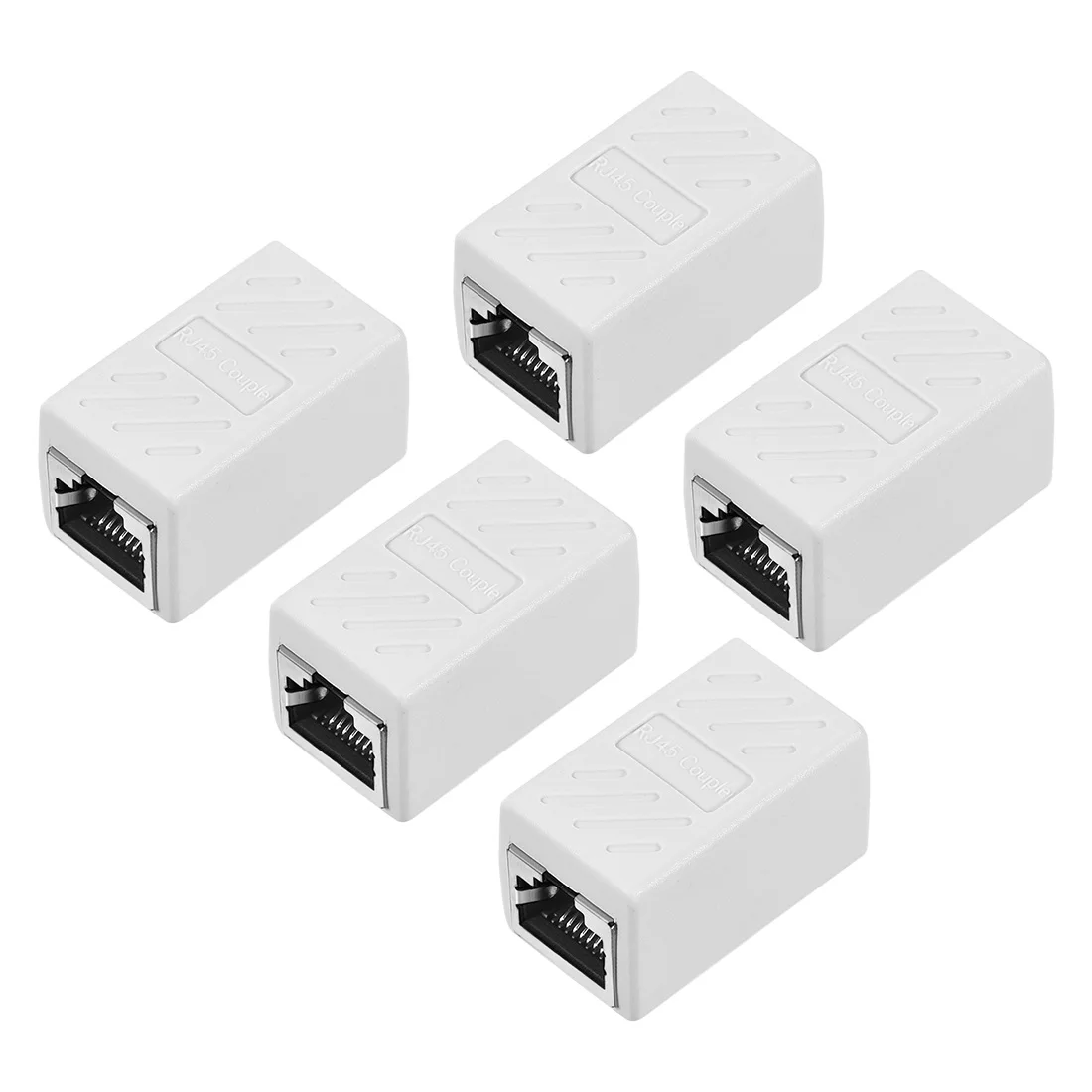 Uxcell RJ45 муфта встроенный разъем Cat7 Cat6 Cat5e Ethernet кабель удлинитель адаптер Женский 36x20x20 мм белый 5 шт
