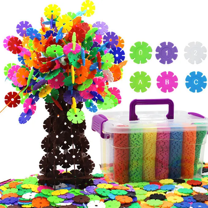 

Snowflake Large Size CHILDREN'S Building Blocks Educational Kindergarten Toy Plastic 3-6 a Year of Age Boys And Girls Baby Assem