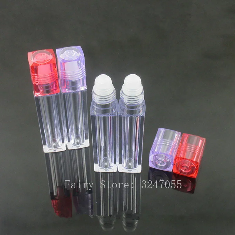 

10/30/50pcs 6.5ml Square Lip Gloss Roll on Bottle, Portable Empty Perfume & Eye Cream Bottle Refillable Cosmetic Container