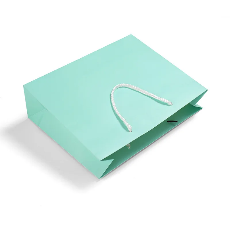 20pcs Blue Paper Bag for Party Christmas Thickened Gift Kraft Paper Bags Clothing Bags Shopping Kraft Paper Gift Handbags