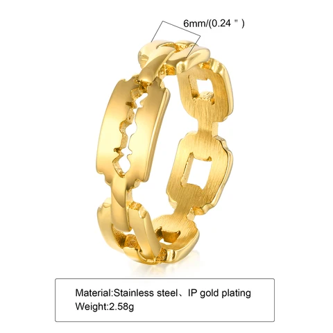 Men Ring, Razor Blade Ring. Stainless Steel Unisex Blade Ring Jewelry for Men's Women's