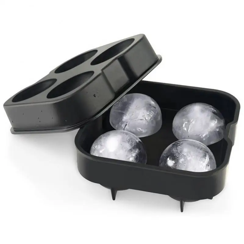 1Pcs Cocktail Whiskey Ice Ball Maker 4 Tray Mold Silicone Molds DIY Round Mould Kitchen Bar Accessories | Дом и сад