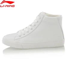 Li-Ning/Женская обувь VULC LITE; стильная зимняя обувь для образа жизни; Теплая Флисовая износостойкая обувь с подкладкой; спортивная обувь с высоким вырезом; кроссовки; AGLP124 SOND19