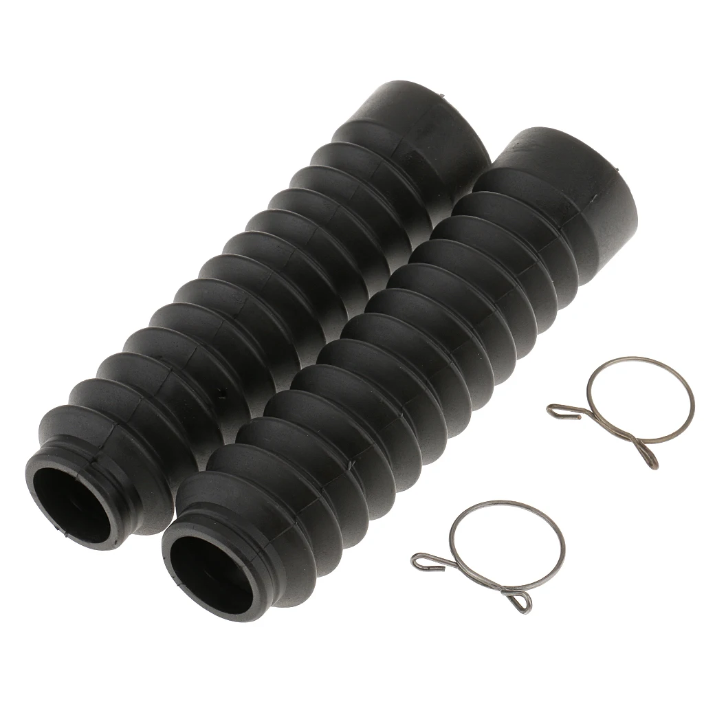 2PCS Motorcycle Rubber Front Shock Absorber Dust Covers 210x45x30mm - Black