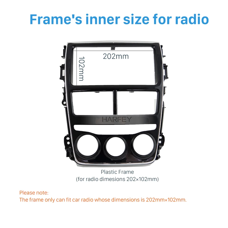 Harfry без зазора, автомобильная стерео панель, радио, установка 2DIN, рамка, тире, комплект для крепления для TOYOTA YARIS(Левый руль, черный