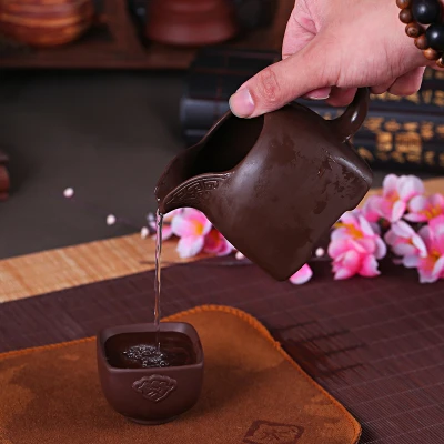 Zisha Kungfu Tea Set Teapot Cup Set Drink Tea Anti-scalding Complete Ceramic Simple Household Tea Ceremony Tea Sea