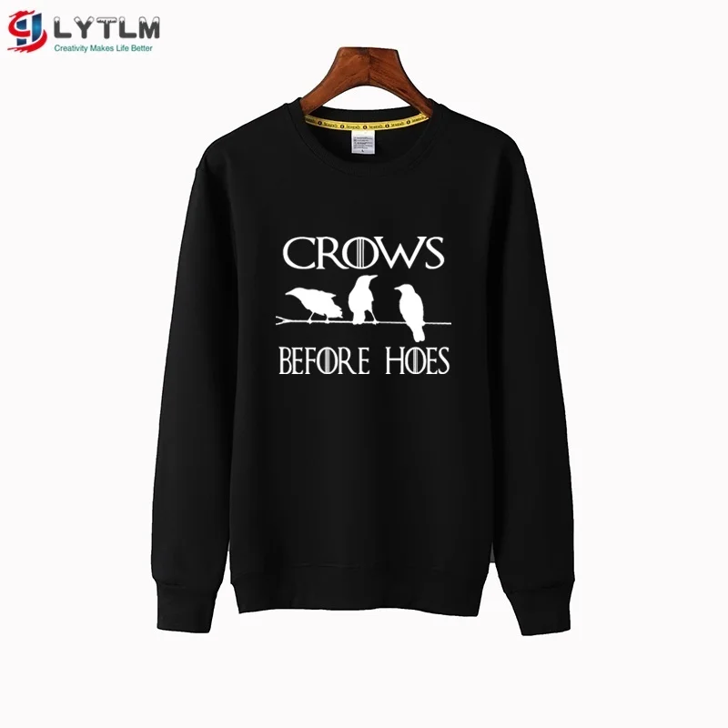 WY6119 Black LYTLM You Know Nothing Jon Сноу спортивный свитер детские 3D ночные часы подростковый мультфильм толстовка Crows Before Hoes дети толстовки мальчик панк - Цвет: WY6119 Black