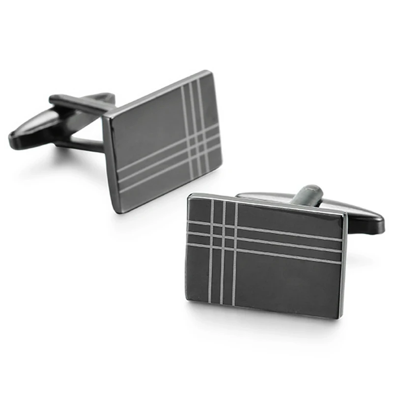 Crystal Cufflinks Brass Laser Metal Engraving Batch Flower Process Cufflink Stripe Lattice Fashion Men's French Shirt Cufflinks