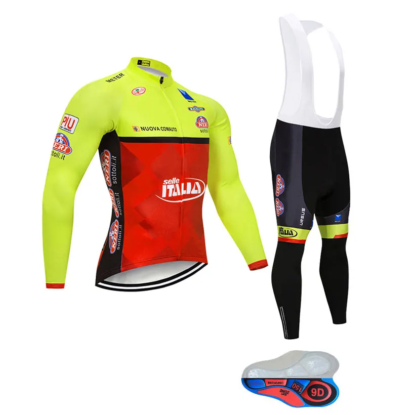 no fleece set Moxilyn FLUOR ITALIA велосипедная команда Джерси нагрудники брюки набор Ropa Ciclismo мужская зимняя теплая флисовая pro велосипедная куртка Майо Одежда - Цвет: no fleece set