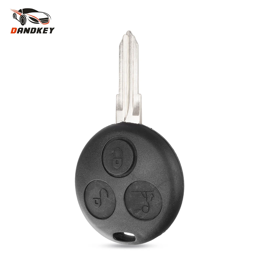 Dandkey-carcasa de llave remota para Mercedes Benz Smart Fortwo 450, funda para llave de repuesto sin cortar, 3 botones