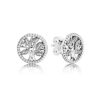 

2020 Real 925 Sterling Silver Tree Of Life Earring Studs For Women Fashion Party Everyday wear Earrings Jewelry Birthday Gift