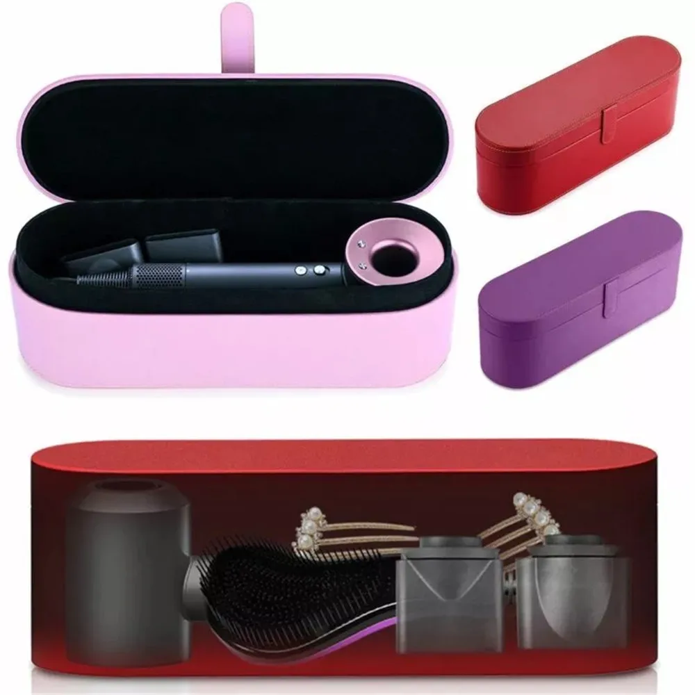 Caja organizadora de cuero para secador de pelo Dyson, caja organizadora supersónica de cuero PU, caja de regalo portátil