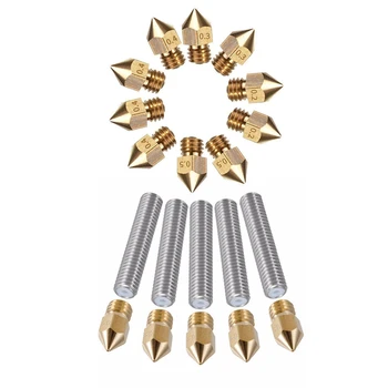 

1 Set 3D Printer Tool Kit - 6 Nozzle Heads, 6 Extruder 30Mm M6 Tube, 3 Cleaning Tool, & 1 Set 10Pcs MK8 Extruder Brass Nozzle Pr