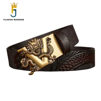 

FAJARINA Men's Carving Technology Genuine Strap Belt Cowhide Unique Design Dragon Pattern Automatic Buckle Belts Men N17FJ847