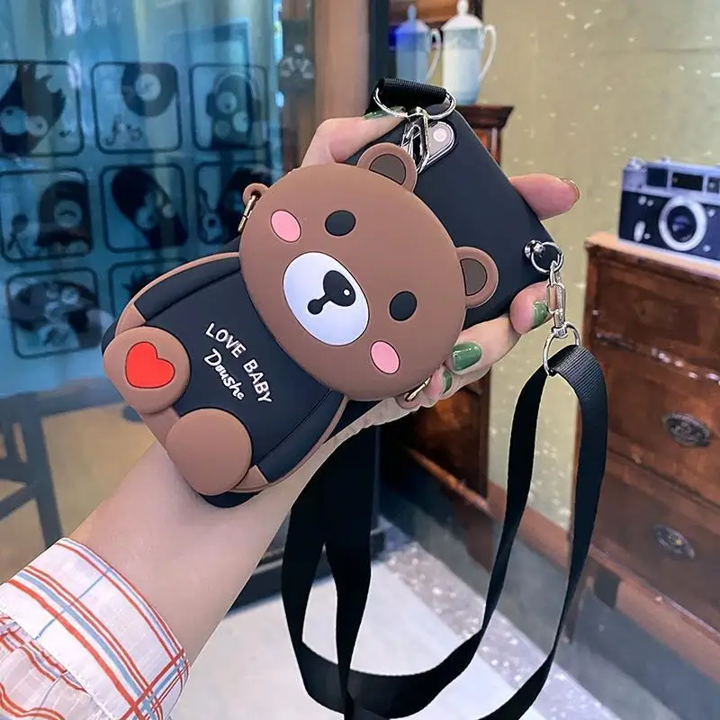 cases for iphone 11 Bear Wallet Bag Soft TPU Case For iPhone 12 11 Pro Max Xs XR 6 7 8Plus Case 11 phone case