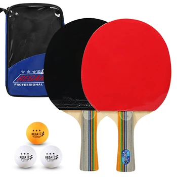 

Ping Pong Paddles Quality Table Tennis Rackets 2 Ping Pong Bats Long Short Handle Ping Pong Racket Training Accessories Racquet