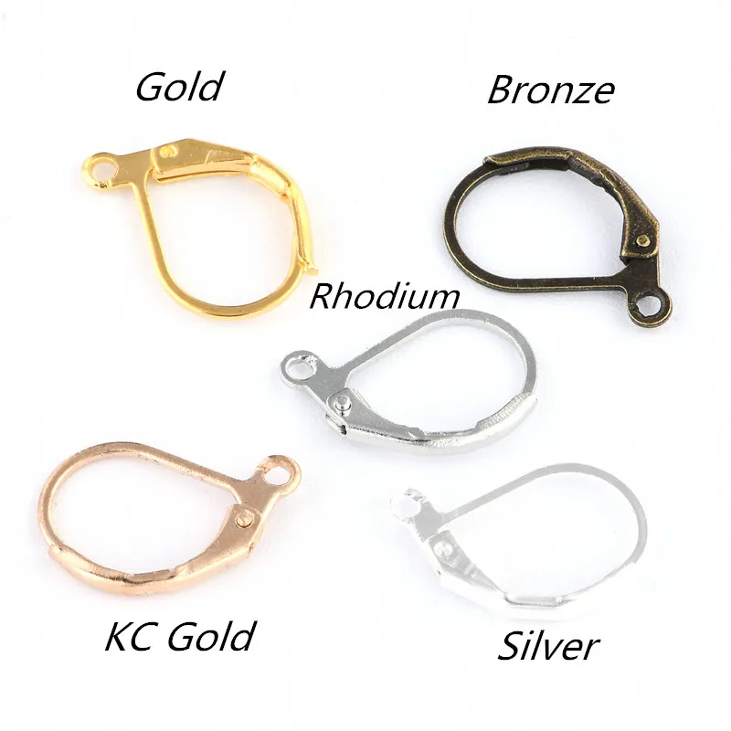 20pcs Gold/silver/rhodium/bronze French Lever Back Ear Wire Hoop Open