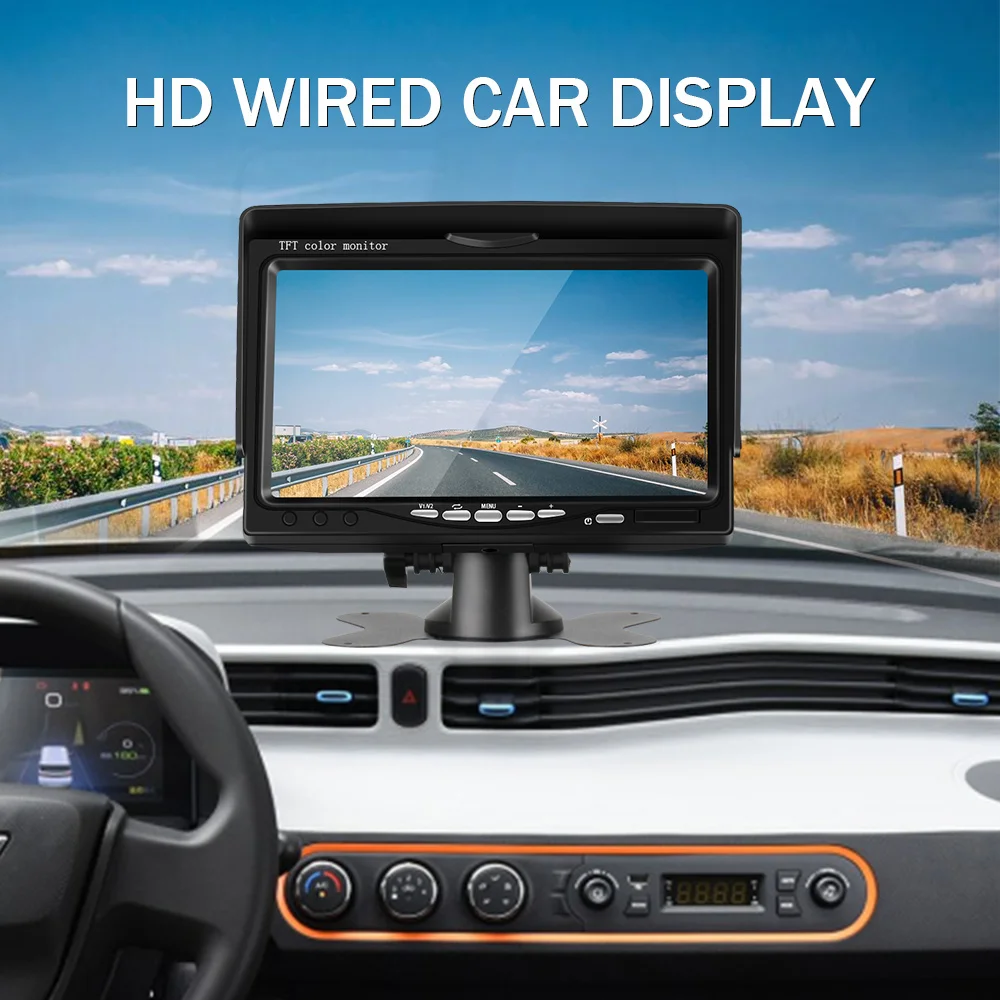 12-24V 7" HD screen Car Monitor Security TFT LCD Monitor Parking Rearview System Backup Reverse Camera For Harvester RV Truck