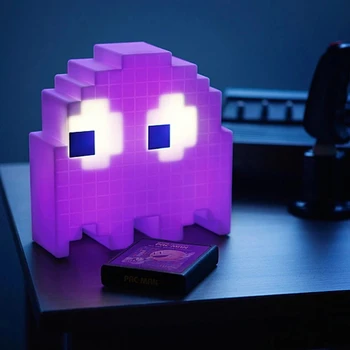 Game Pac Nachtlampje Ghost Cartoon Lamp Pakkuman Pixel Lampara Slaapkamer Decoratie Lampe Neon Sign Lampki Nocne Xmas Kid Gift
