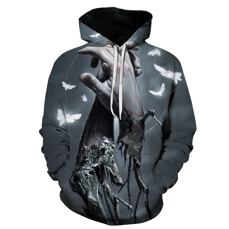 spring autumn newest men hoodie blue flame skull 3D digital printing sweatshirt men women fashion hot loose hooded pullover