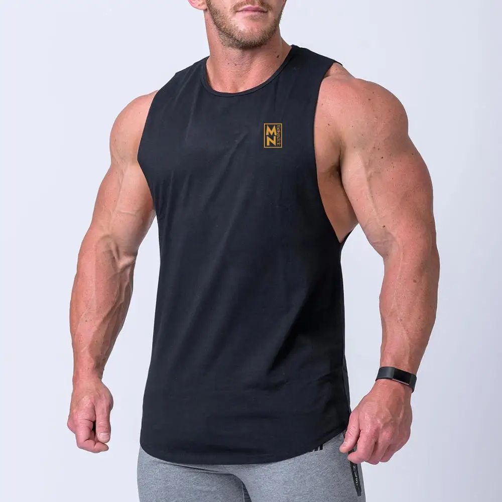 

Mens Fitness Tank Tops Gyms Bodybuilding Workout Cotton Sleeveless Vest Clothing Male Casual Breathable Fashion Sling Undershirt