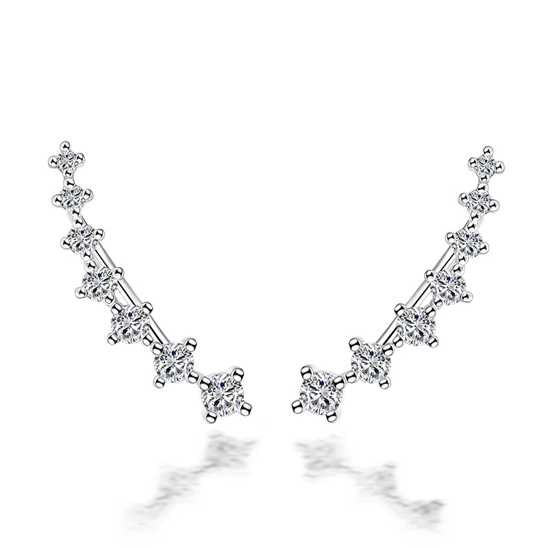 Orecchini A Bottone MicLee In Argento 925 Con Zircone Esagonale | Regalo Donna Lusso