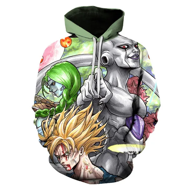 picture color Худи Dragon Ball для маленьких мальчиков/девочек 3D Толстовка 7Dragon Ball Z кофты аниме модные Повседневное костюмы Тонкий пуловер с капюшоном внешний - Цвет: picture color