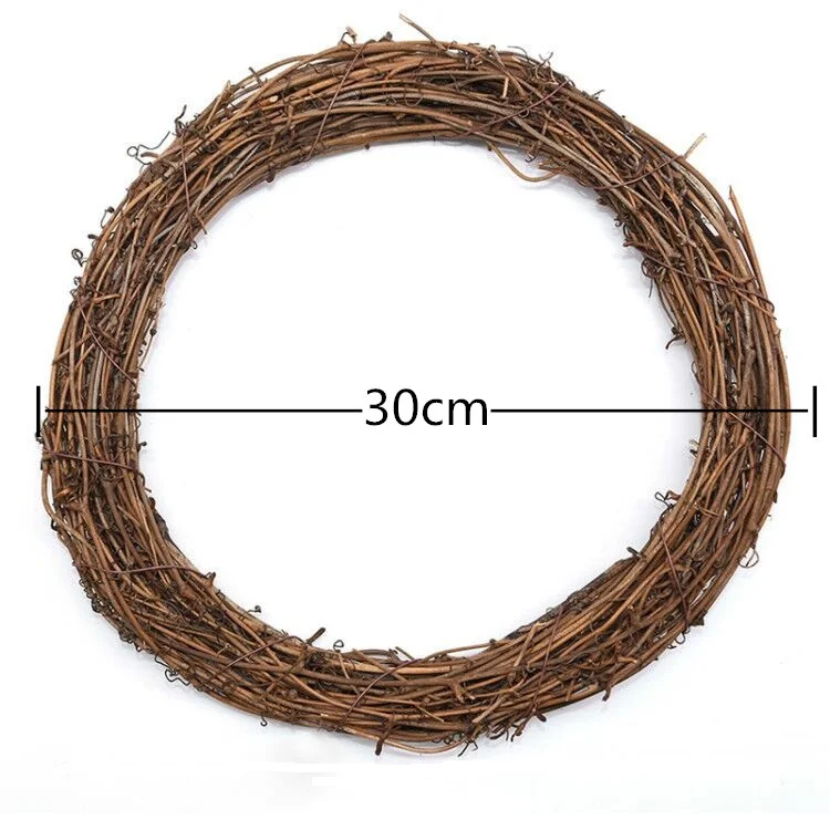 30cm 10-30 см венок, натуральное сердце, ротанг, Рождественское украшение, сделай сам, ручная работа, ротанговая гирлянда, ремесло для свадьбы, вечеринки, домашняя настенная подвеска - Цвет: 30cm