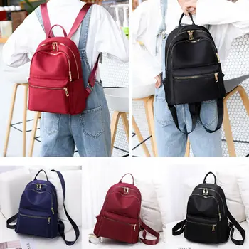 

2019 NEW Women's Anti-theft backpack fashion simple solid color School bag Oxford cloth shoulder bag