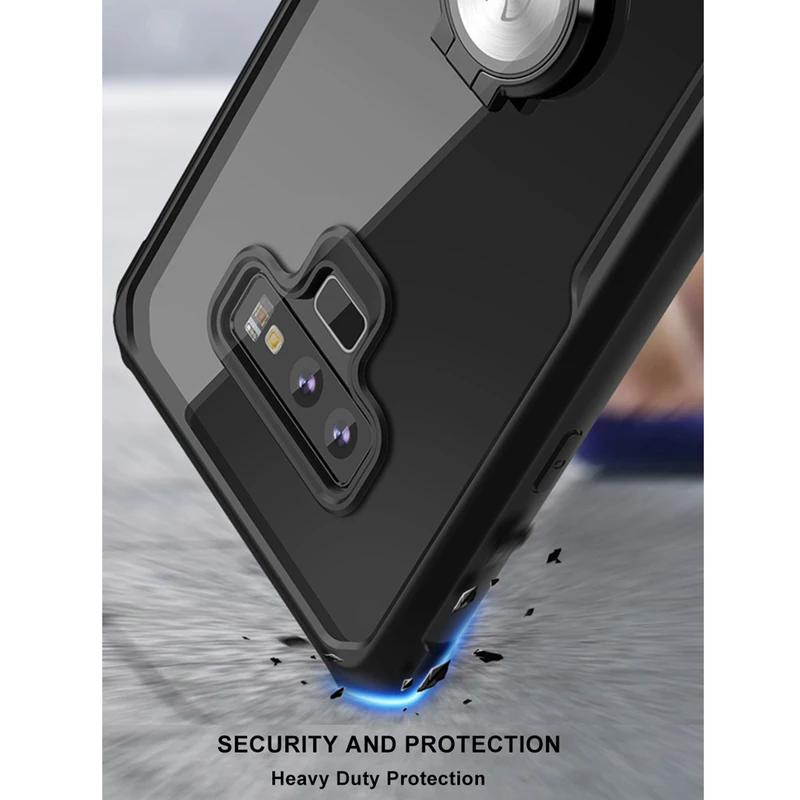 Xundd роскошный противоударный чехол для samsung Galaxy Note 9 S9 S9 Plus, Магнитная подставка, кольцо, держатель, пряжка, прозрачная задняя крышка