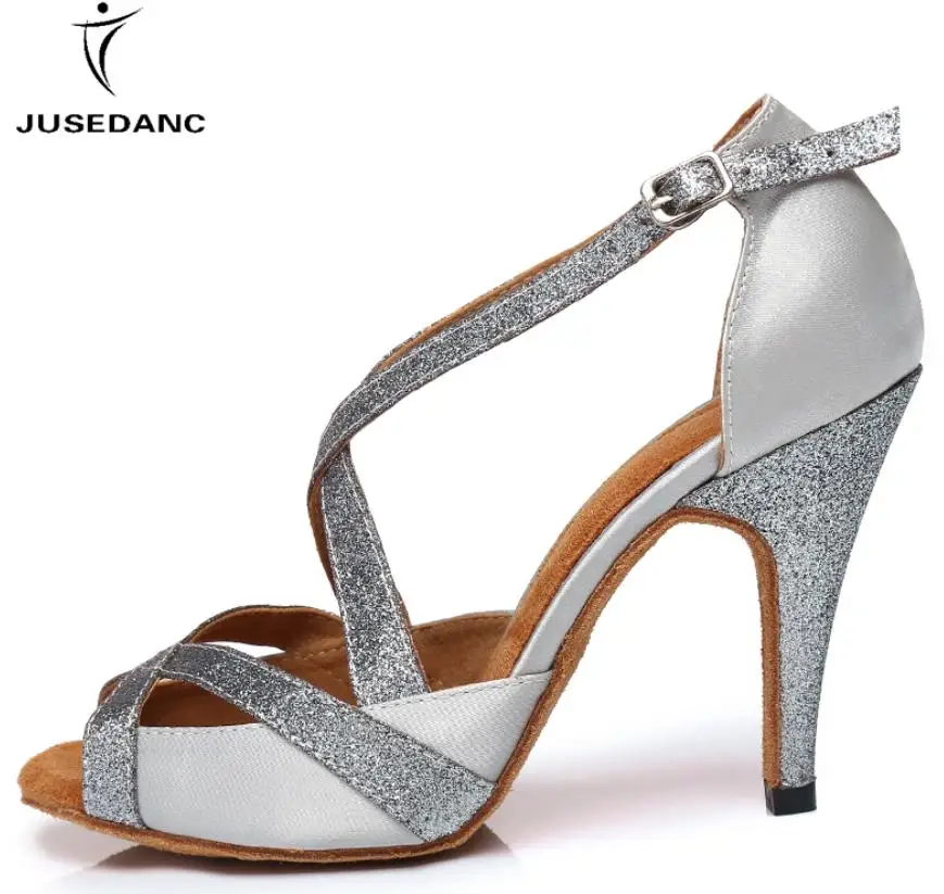 heel 8.5cm Туфли для латинских танцев; женские кроссовки; танцевальные туфли для сальсы; женская обувь на высоком каблуке; модный дизайн; JuseDanc - Цвет: heel 8.5cm