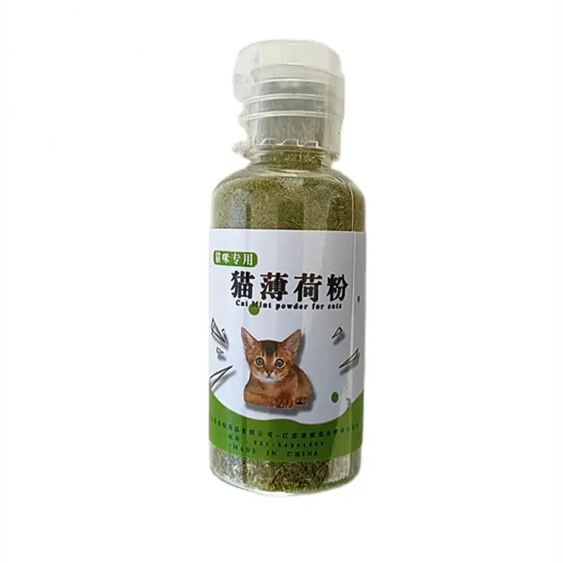 1 Bottle/bag Mint Leaf Powder Pet Cat Snacks Natural Cat Mint Powder Healthy Clean Teeth Cat Grass Powder Care Toys Pet Products 