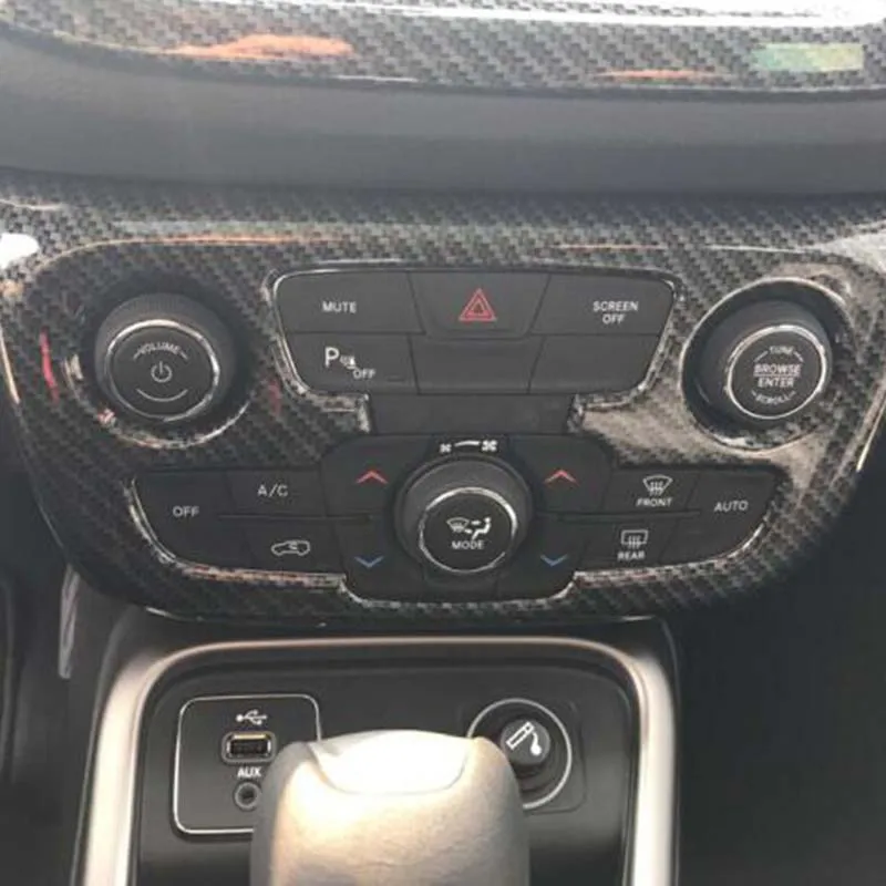 Для 2017 2018 Jeep Compass ABS панель управления наклейка s декоративная рамка для Центральной приборной панели интерьерные блестки наклейки