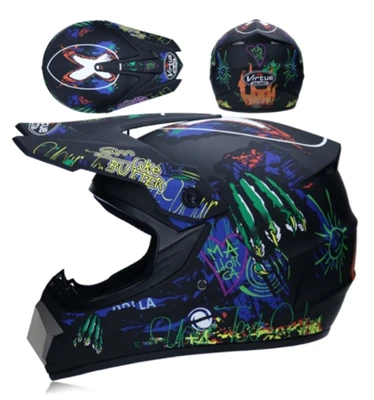 Professional Racing Motocross Casque hors route Casque Moto Capacete Moto Casco Off-road Cartoon Children Motorcycle Helmet - Цвет: 20