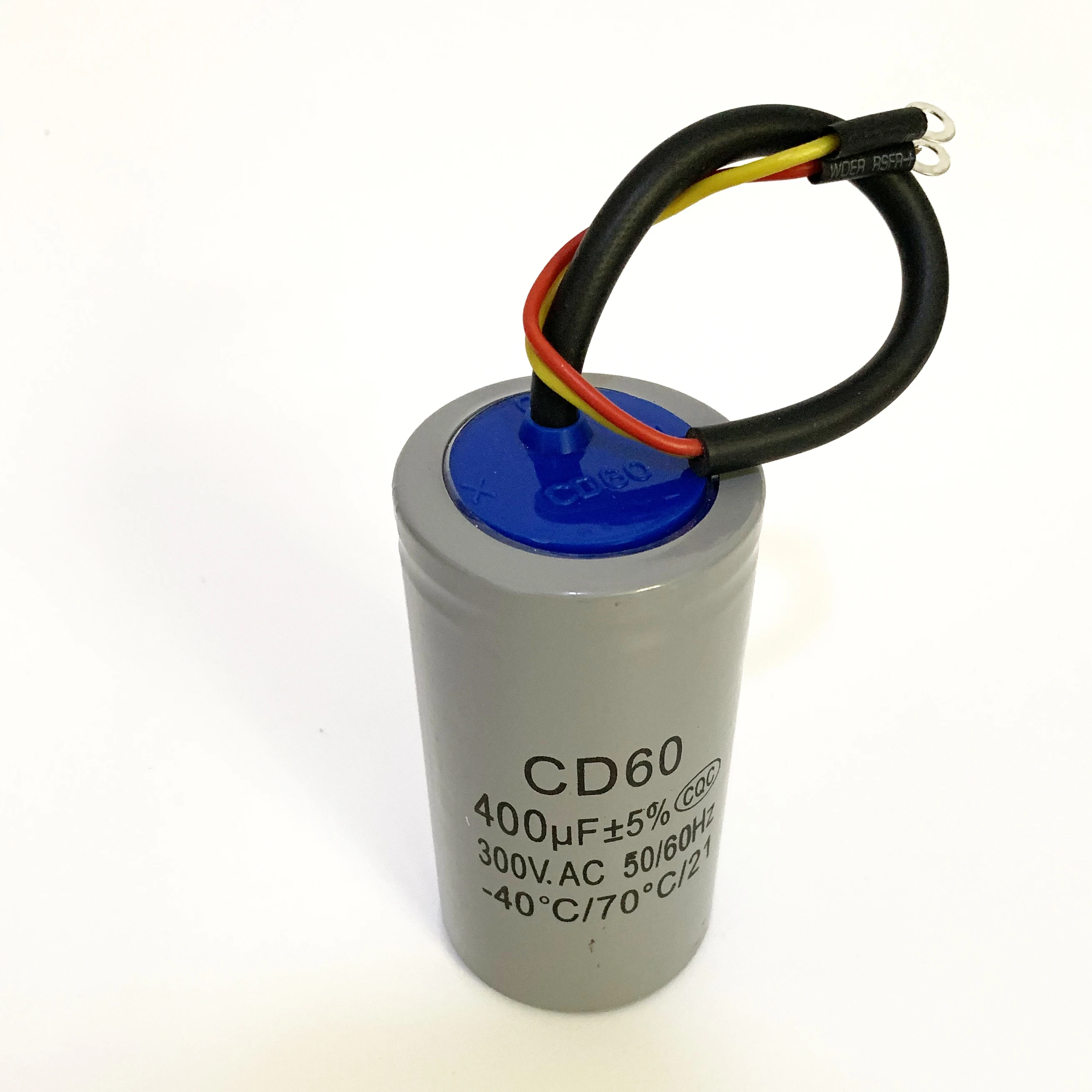 Kiger CD60 400 мкФ 300V AC Пусковой конденсатор для сверхмощного электрического двигателя Воздушный компрессор красный желтый два провода